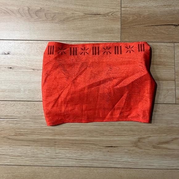 CUSTOM VIBRANT ORANGE VELCRO TUBE TOP - Picture 1 of 3